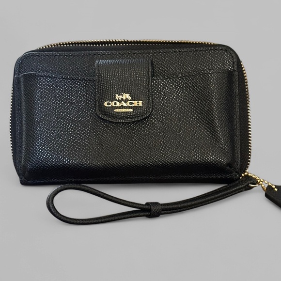Coach-Black saffiano leather wallet/wristlet-EUC - Picture 2 of 12